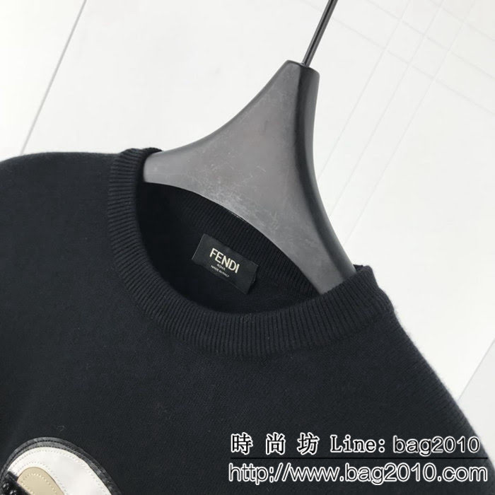 FENDI芬迪 18SS秋冬新款 老佛爺貼牌logo 簡單百搭款 毛衣 情侶款 ydi1529